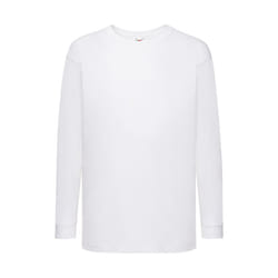 Fruit Of The Loom - T-Shirt à manches longues - Enfant unisexe (Blanc)