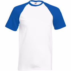 T-shirt de baseball à manches courtes Fruit Of The Loom pour homme (Blanc/Bleu royal)