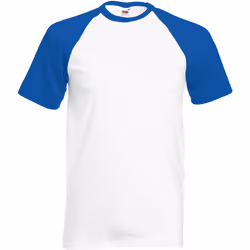 T-shirt de baseball à manches courtes Fruit Of The Loom pour homme (Blanc/Bleu royal)