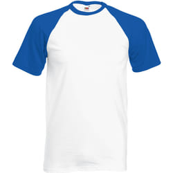T-shirt de baseball à manches courtes Fruit Of The Loom pour homme (Blanc/Bleu royal)