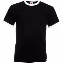 Fruit Of The Loom -T-shirt à manches courtes - Homme (Noir/ Blanc)