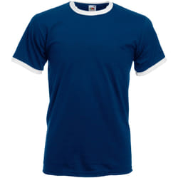 Fruit Of The Loom -T-shirt à manches courtes - Homme (Bleu marine/ Blanc)