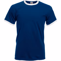 Fruit Of The Loom -T-shirt à manches courtes - Homme (Bleu marine/ Blanc)