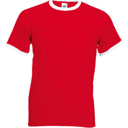 Fruit Of The Loom -T-shirt à manches courtes - Homme (Rouge/ Blanc)