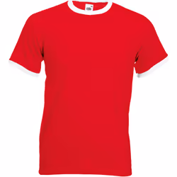 Fruit Of The Loom -T-shirt à manches courtes - Homme (Rouge/ Blanc)