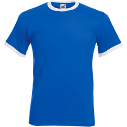 Fruit Of The Loom -T-shirt à manches courtes - Homme (Bleu roi/ Blanc)
