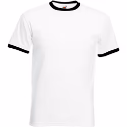 Fruit Of The Loom -T-shirt à manches courtes - Homme (Blanc/ Noir)