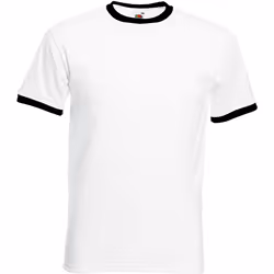 Fruit Of The Loom -T-shirt à manches courtes - Homme (Blanc/ Noir)
