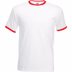 Fruit Of The Loom -T-shirt à manches courtes - Homme (Blanc /Rouge)
