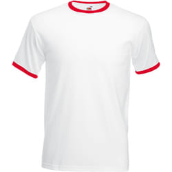 Fruit Of The Loom -T-shirt à manches courtes - Homme (Blanc /Rouge)