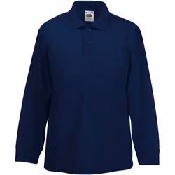 Fruit Of The Loom - Polo manches longues - Unisexe (Bleu marine)