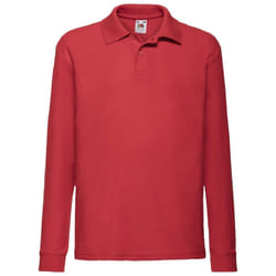 Fruit Of The Loom - Polo manches longues - Unisexe (Rouge)