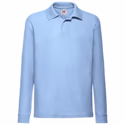 Fruit Of The Loom - Polo manches longues - Unisexe (Bleu ciel)