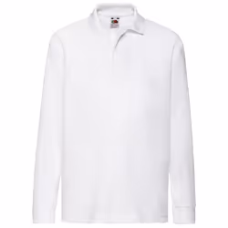 Fruit Of The Loom - Polo manches longues - Unisexe (Blanc)