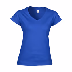 Gildan - T-shirt à manches courtes et col en V - Femme (Bleu royal)