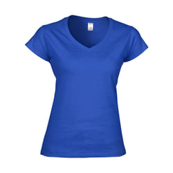 Gildan - T-shirt à manches courtes et col en V - Femme (Bleu royal)