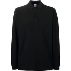 Fruit Of The Loom - Polo à manches longues - Homme (Noir)