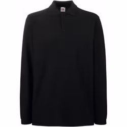 Fruit Of The Loom - Polo à manches longues - Homme (Noir)