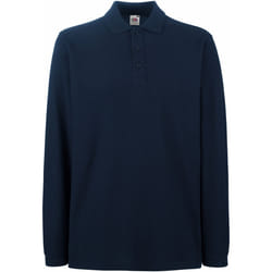 Fruit Of The Loom - Polo à manches longues - Homme (Bleu marine profond)
