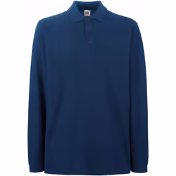 Fruit Of The Loom - Polo à manches longues - Homme (Bleu marine)