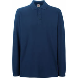 Fruit Of The Loom - Polo à manches longues - Homme (Bleu marine)