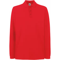 Fruit Of The Loom - Polo à manches longues - Homme (Rouge)