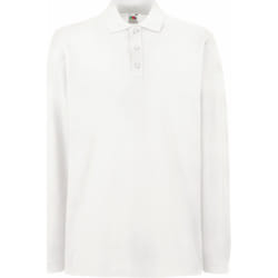 Fruit Of The Loom - Polo à manches longues - Homme (Blanc)