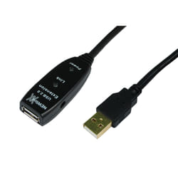 Cables Direct 25m USB 2.0 Active Repeater câble USB Noir