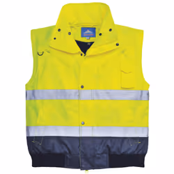 Portwest - Veste bomber haute visibilité imperméable - Homme (Jaune/Bleu marine)