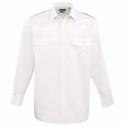 Premier - Chemise de pilote à manches longues - Homme (Blanc)