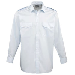 Premier - Chemise de pilote à manches longues - Homme (Bleu clair)