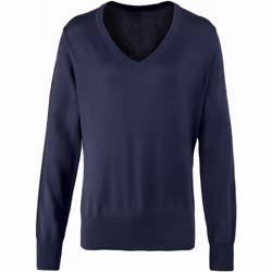 Premier - Pull à col en V - Femme (Bleu marine)