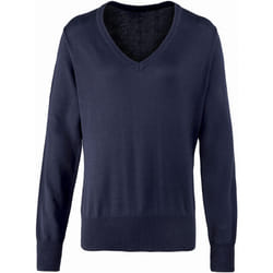 Premier - Pull à col en V - Femme (Bleu marine)