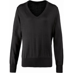 Premier - Pull à col en V - Femme (Noir)