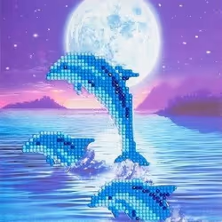 CRAFT Buddy Moonlight Dolphins, Kit de loisirs créatifs pour enfants, 8 an(s), Multicolore