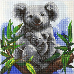 OZ International Crystal Art Kit Tableau Broderie Diamant 30X30Cm Koalas