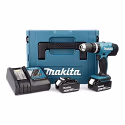 Perceuse à chocs Makita sans fil alimentée par batteries 4.0 Ah - DHP453RMJ Perceuse-visseuse à percussion Makita ergonomique ...