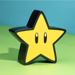 Paladone Super Mario Super Star, Figurine lumineuse décorative, Noir, Jaune, Plastique, Étoile, Batterie, AAA
