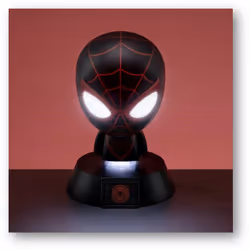 Paladone Miles Morales Icon Light BDP, Éclairage d’ambiance, Multicolore, Plastique, Salle de bains, Chambre d'enfant, Batter ...