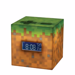 Paladone PP6733MCF, Réveil numérique, Minecraft, Cube, Marron, Vert, Garçon/Fille, LED