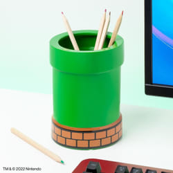 Paladone Super Mario Pipe Plant and Pen Pot porte crayons et stylos Vitrocéramique Vert, Orange