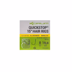 Hameçons Korum 4 Big Fish Hair Rigs W/Quickstops Barbed