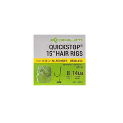 Hameçons Korum 4 Big Fish Hair Rigs W/Quickstops Barbed