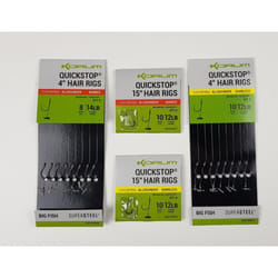 Hameçons Korum 4 Big Fish Hair Rigs W/Quickstops Barbed