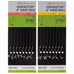Hameçons Korum 4 Big Fish Hair Rigs W/Quickstops Barbed - gris - 14 - Pêche - KORUM - Adulte - Homme