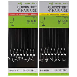 Hameçons Korum 4 Big Fish Hair Rigs W/Quickstops Barbed - gris - 14 - Pêche - KORUM - Adulte - Homme