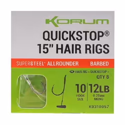 Hameçons Korum Big Fish Hair W/Quickstops 15 Barbed