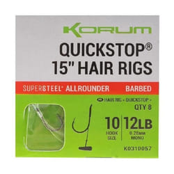 Hameçons Korum Big Fish Hair W/Quickstops 15 Barbed