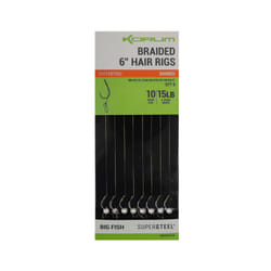 Hameçons coup Korum Big Fish Braided Hair Rigs 6 Barbed (x8)