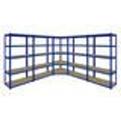 Rayonnage dAngle - T-Rax - 4 Rayonnages - 900mm x 450mm x 1800mm - MDF - Bleu